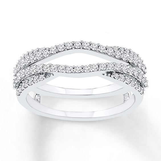 Now + Forever Diamond Enhancer Ring 1/2 ct tw Round-cut 14K White Gold