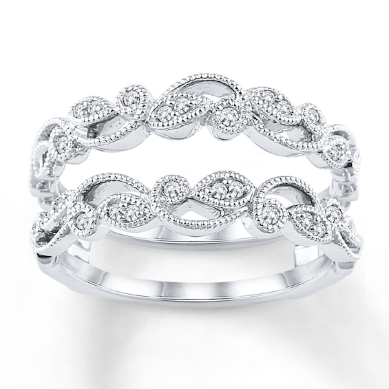 Now + Forever Diamond Enhancer Ring 1/6 ct tw Round-cut 14K White Gold