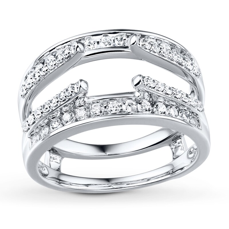 Diamond Enhancer Ring 5/8 ct tw Round-cut 14K White Gold