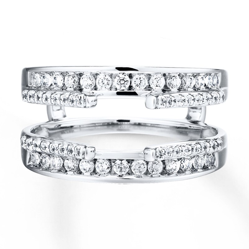 Diamond Enhancer Ring 5/8 ct tw Round-cut 14K White Gold