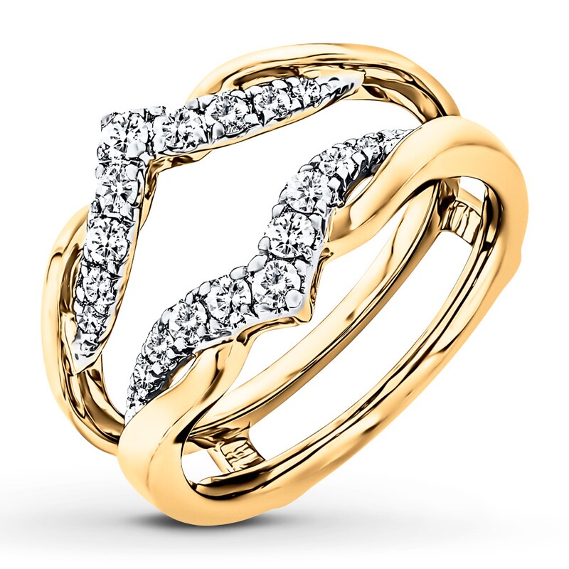 Diamond Enhancer Ring 3/8 ct tw Round-cut 14K Two-Tone Gold