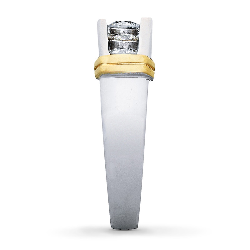 Main Image 3 of Men's Diamond Band 1 ct tw Round-cut 14K Two-Tone Gold