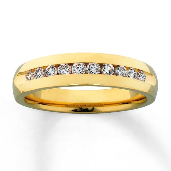 Men's Diamond Band 1/2 ct tw Round-cut 14K Yellow Gold