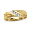 Men's Wedding Band 1/10 cttw Diamonds Round-cut 10K Yellow Gold