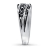 Thumbnail Image 1 of Men's Black Diamond Wedding Ring 3/4 ct tw Round-cut 10K White Gold