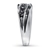 Thumbnail Image 1 of Men's Black Diamond Wedding Ring 3/4 ct tw Round-cut 10K White Gold