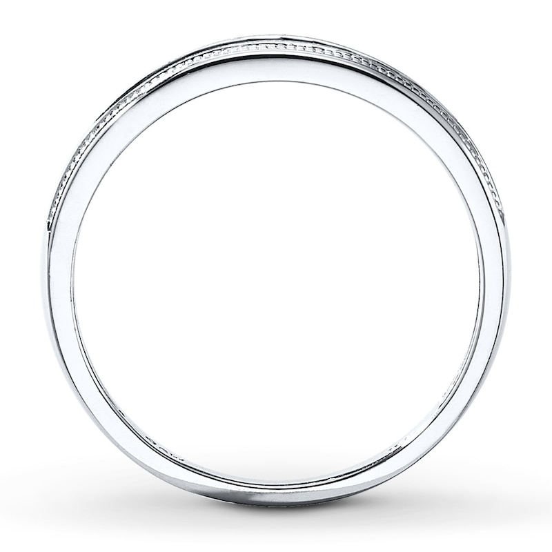 Men's Diamond Band 1/10 ct tw Round-cut 10K White Gold