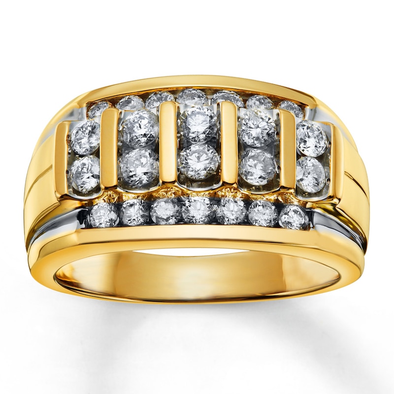Main Image 1 of Men's Diamond Band 1-1/2 ct tw Round-cut 14K Yellow Gold