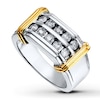 Thumbnail Image 0 of Men's Diamond Band 1 ct tw Round-cut Sterling Silver/10K Gold
