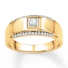 Thumbnail Image 1 of Now + Forever Men's Wedding Band 1/6 ct tw Diamonds 10K Yellow Gold