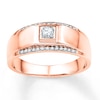 Thumbnail Image 0 of Men's Wedding Band 1/6 ct tw Diamonds 10K Rose Gold