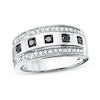 Thumbnail Image 0 of Men's Black & White Diamond Wedding Band 5/8 ct tw 10K White Gold