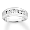 Thumbnail Image 0 of Men's Diamond Wedding Band 1/2 ct tw Round-cut 10K White Gold