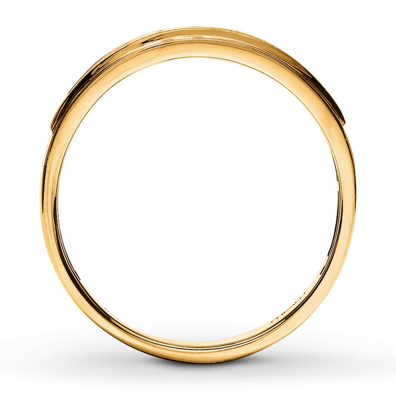 Men's Wedding Band 1/4 ct tw Diamonds 10K Yellow Gold