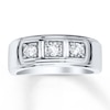 Thumbnail Image 0 of Men's Wedding Band 1/5 ct tw Diamonds 10K White Gold