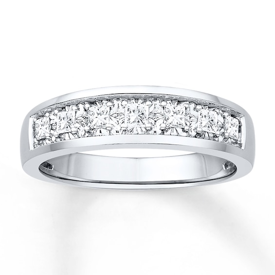 Now + Forever Men's Wedding Band 1/2 ct tw Diamonds 10K White Gold