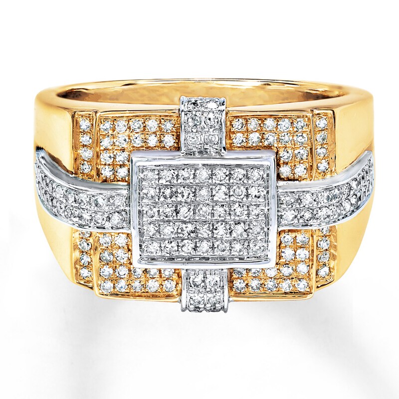 Men's Ring 5/8 ct tw Diamonds 10K Two-Tone Gold