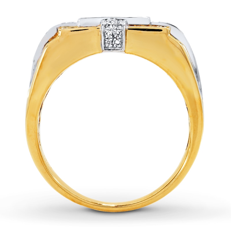 Men's Ring 5/8 ct tw Diamonds 10K Two-Tone Gold