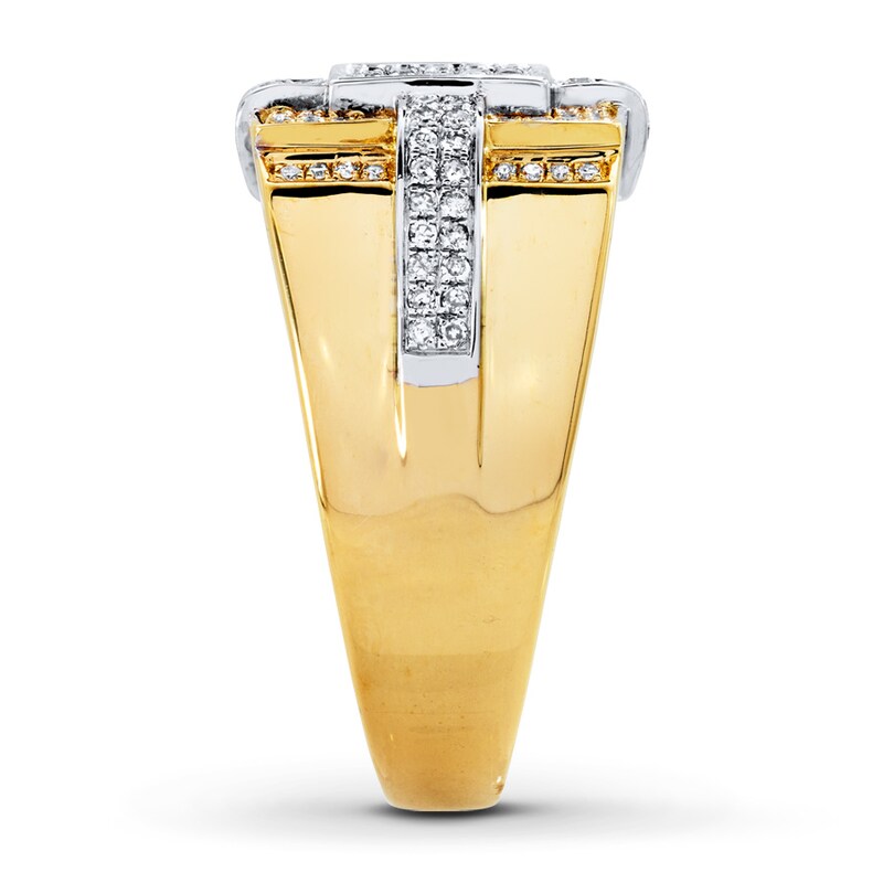 Men's Ring 5/8 ct tw Diamonds 10K Two-Tone Gold