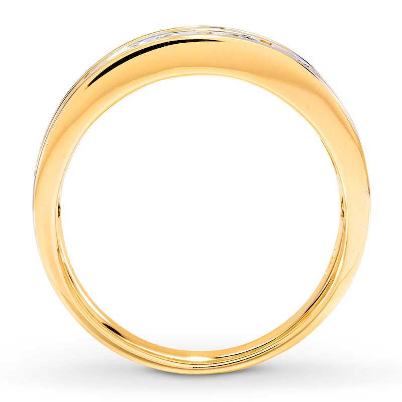 Main Image 2 of Men's Wedding Band 1 ct tw Diamonds 14K Yellow Gold