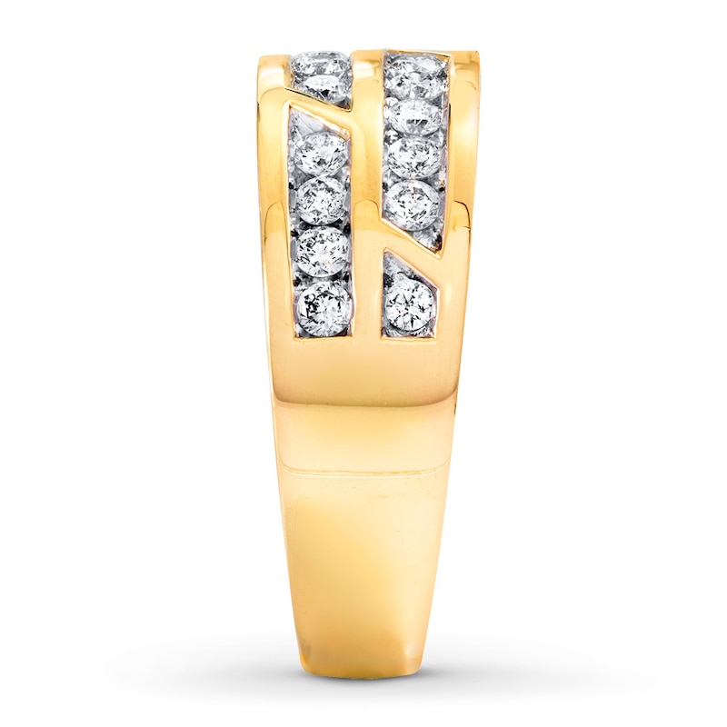 Main Image 3 of Men's Wedding Band 1 ct tw Diamonds 14K Yellow Gold