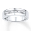 Thumbnail Image 1 of Now + Forever Men's Wedding Band 1/10 ct tw Diamonds 10K White Gold