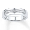 Thumbnail Image 0 of Men's Wedding Band 1/10 ct tw Diamonds 10K White Gold