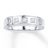 Thumbnail Image 0 of Men's Wedding Band 1/5 ct tw Diamonds 10K White Gold