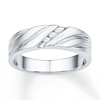 Thumbnail Image 0 of Men's Wedding Band 1/10 ct tw Diamonds 10K White Gold