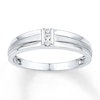Thumbnail Image 1 of Now + Forever Men's Wedding Band 1/20 ct tw Diamonds 10K White Gold