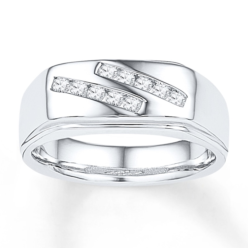 Main Image 1 of Men's Diamond Ring 1/4 carat tw 10K White Gold