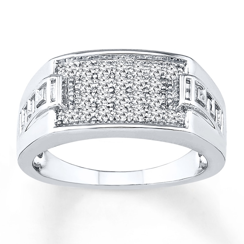 Main Image 1 of Now + Forever Men's Diamond Ring 1/3 carat tw 10K White Gold