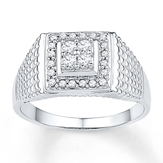 Men's Diamond Ring 1/4 carat tw 10K White Gold | Kay
