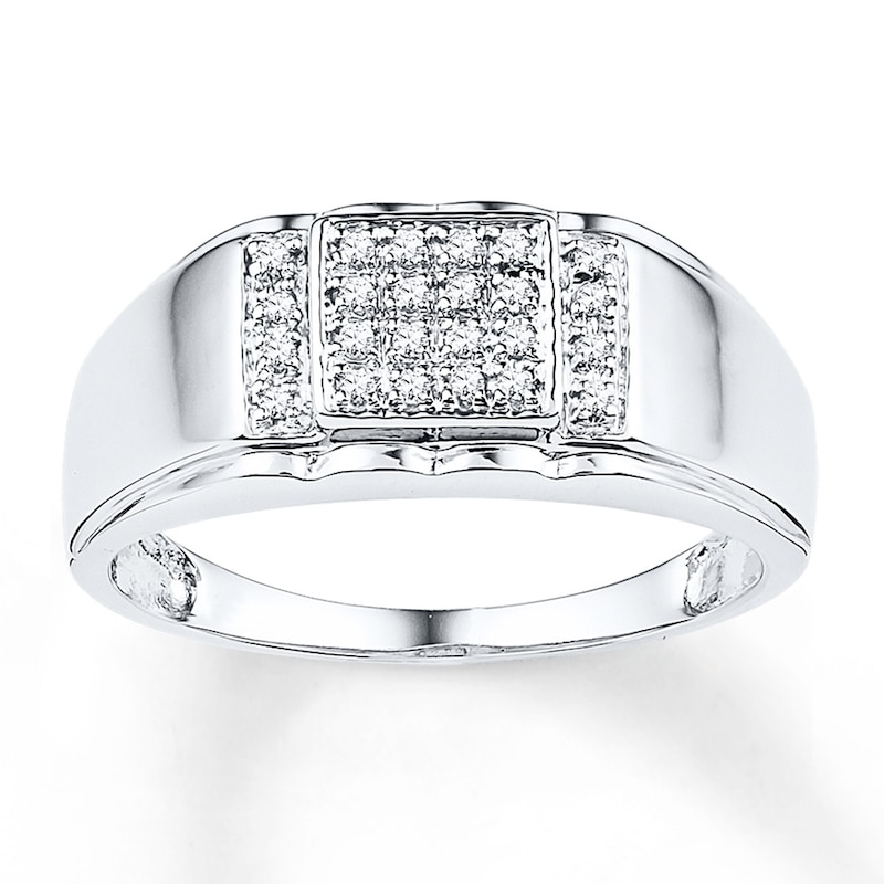 Main Image 1 of Now + Forever Men's Diamond Ring 1/8 carat tw 10K White Gold