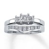 Thumbnail Image 4 of Diamond Enhancer Ring 3/8 ct tw Princess-Cut 14K White Gold