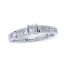Diamond Engagement Ring 5/8 ct tw Princess-cut 14K White Gold