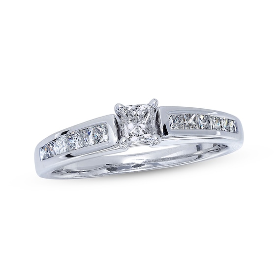 Diamond Engagement Ring 5/8 ct tw Princess-cut 14K White Gold | Kay