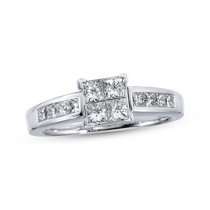 Diamond Engagement Ring 7/8 Carat tw 14K White Gold