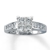 Thumbnail Image 0 of Diamond Engagement Ring 1-5/8 ct tw Princess-cut 14K White Gold