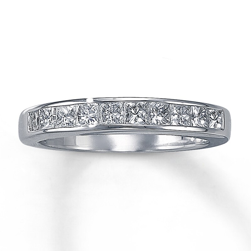 Diamond Wedding Band 7/8 ct tw Princess-cut 14K White Gold