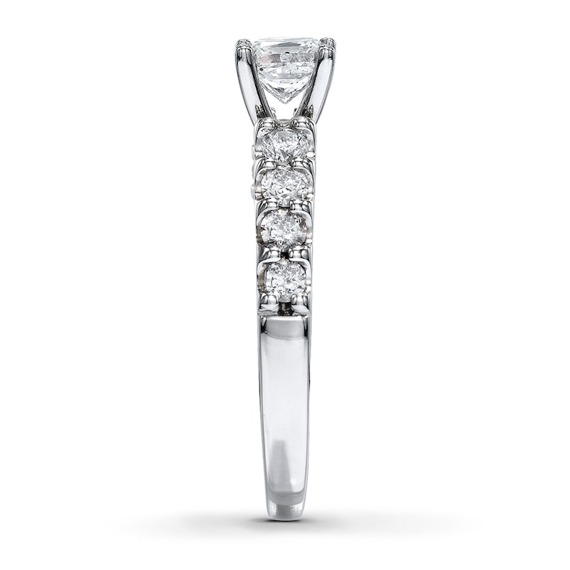 Diamond Engagement Ring 1-3/8 ct tw Princess-cut 14K White Gold
