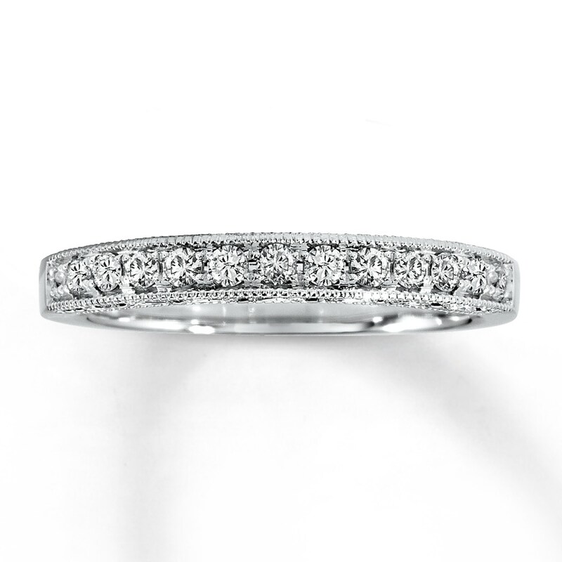 Diamond Wedding Band 1/4 ct tw Round-cut 14K White Gold