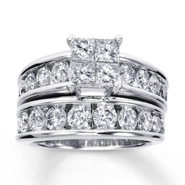 Diamond Bridal Set 3 ct tw 14K White Gold