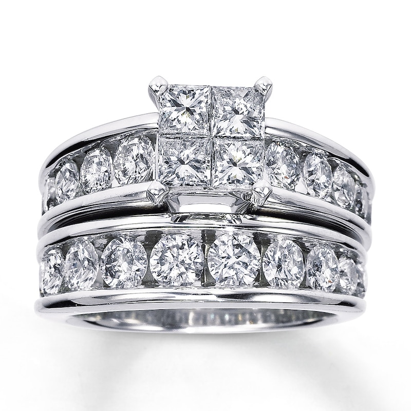 Diamond Bridal Set 3 ct tw 14K White Gold|Kay