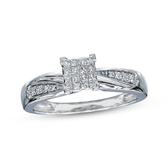 Diamond Engagement Ring 1/5 ct tw Diamonds 10K White Gold