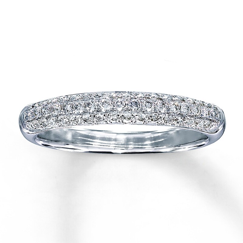Main Image 1 of Diamond Wedding Band 3/8 ct tw Round-cut 14K White Gold