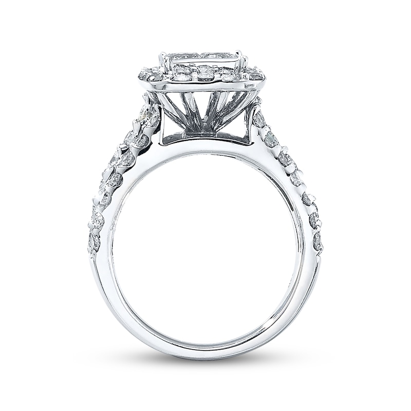 Diamond Engagement Ring 3 Carats tw 14K White Gold