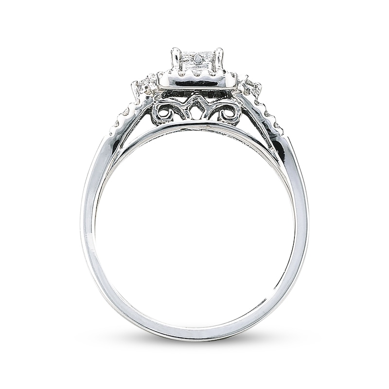 Main Image 3 of Multi-Diamond Engagement Ring 1/3 ct tw 10K White Gold