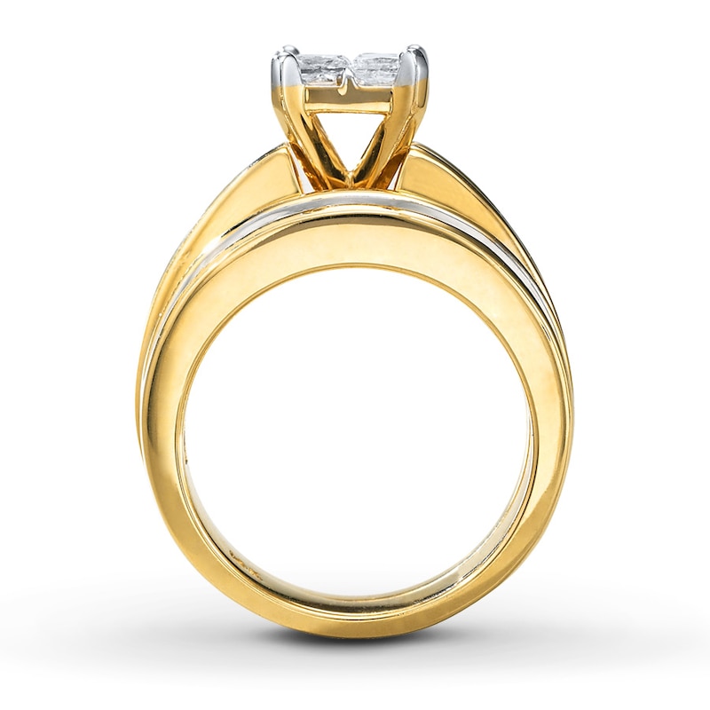 Main Image 2 of Princess-Cut Diamond Bridal Set 3 Carats tw 14K Yellow Gold