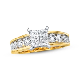 Now + Forever Princess-Cut Diamond Engagement Ring 1-3/4 carats tw 14K Yellow Gold